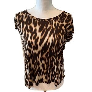Michael Kors Animal Print Casual Knit Top M